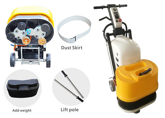 Stone Concrete 240V 6 Heads 4KW Marble Terrazzo Floor Grinder สำหรับ Facotry